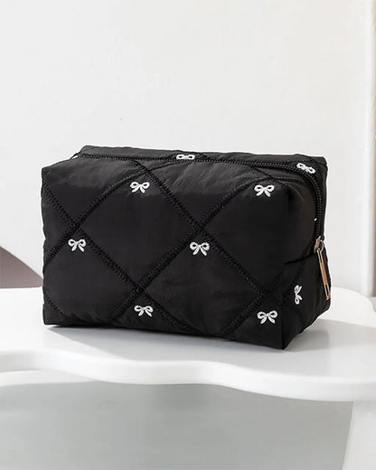Cute Bow Stitch Cosmetic Pouch Bag OMFORT