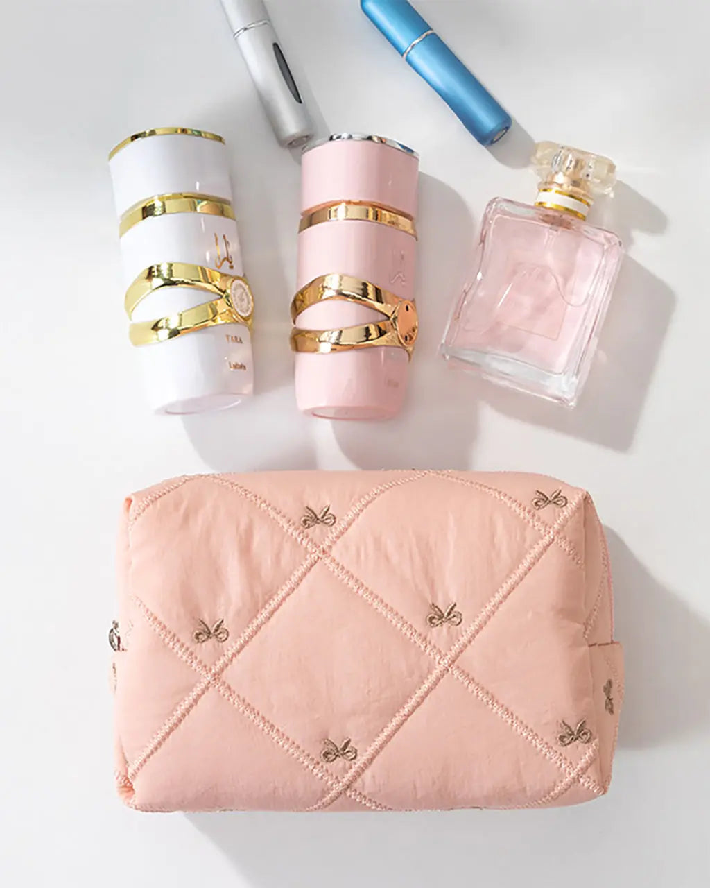 Cute Bow Stitch Cosmetic Pouch Bag OMFORT