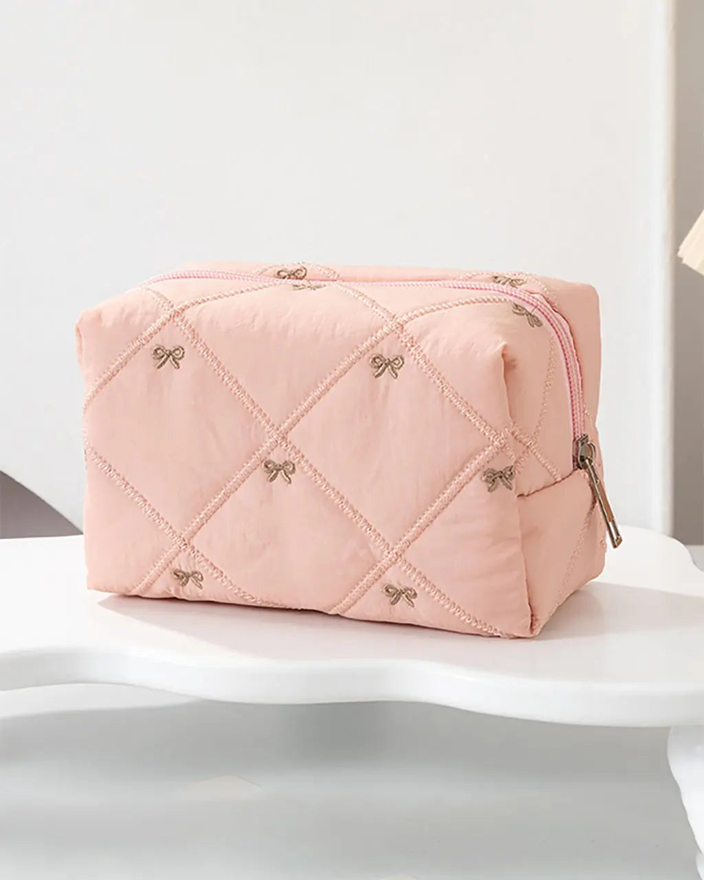 Cute Bow Stitch Cosmetic Pouch Bag OMFORT