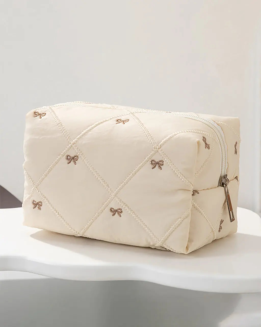 Cute Bow Stitch Cosmetic Pouch Bag OMFORT