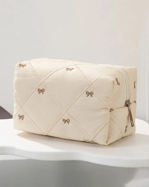 Cute Bow Stitch Cosmetic Pouch Bag OMFORT