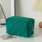 Soft Quilted Cosmetic Pouch with Zipper OMFORT