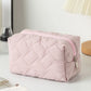 Soft Quilted Cosmetic Pouch with Zipper OMFORT