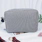 Classic Striped Makeup Bag with Zipper OMFORT