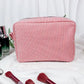 Classic Striped Makeup Bag with Zipper OMFORT
