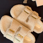 Adjustable Buckle Shearling Indoor Slippers OMFORT