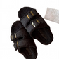Adjustable Buckle Shearling Indoor Slippers OMFORT