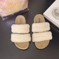 Cozy Double Strap Fuzzy Indoor & Outdoor Slippers OMFORT