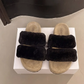 Cozy Double Strap Fuzzy Indoor & Outdoor Slippers OMFORT