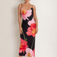 Large Poppies Maxi Dress - Black Floral OMFORT
