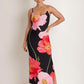 Large Poppies Maxi Dress - Black Floral OMFORT