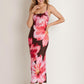 Hibiscus Floral Maxi Dress - Brown Floral OMFORT