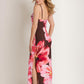 Hibiscus Floral Maxi Dress - Brown Floral OMFORT