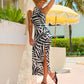 High Neck Midi Dress - Bicolor Palm OMFORT