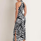 High Neck Midi Dress - Bicolor Palm OMFORT