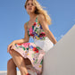 Ruffle Trim Detail Dress - White Multi OMFORT