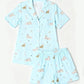 Lapel Leopard Print Shirt Dress Pajama Set OMFORT