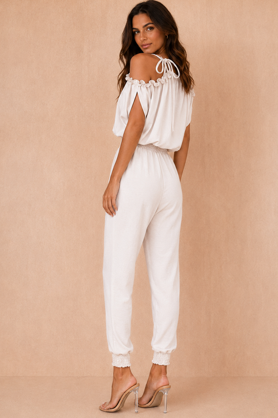 Belle Stone Cold Shoulder Jumpsuit OMFORT