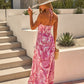 Sun Kiss Blush Tide Halter Maxi Dress OMFORT