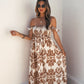 Calista Print Off The Shoulder Maxi Dress - Taupe OMFORT