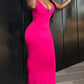 Deep V-Neck Spaghetti Strap Bodycon Maxi Dress OMFORT