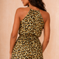Daria Leopard Print Drawstring Waist Playsuit OMFORT