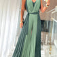Colorblock Sleeveless Criss Cross Plunge V Neck Jumpsuit Casual Waist Tied Detail Pleated Romper OMFORT