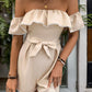 Tied Ruffled Off-Shoulder Short Sleeve Romper OMFORT