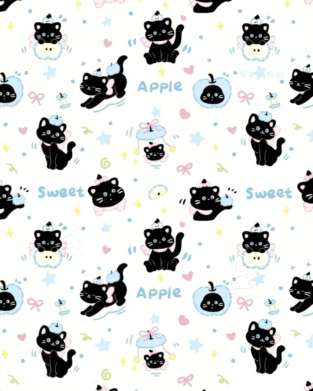 Cute Cat Apple Print Pajama Set OMFORT
