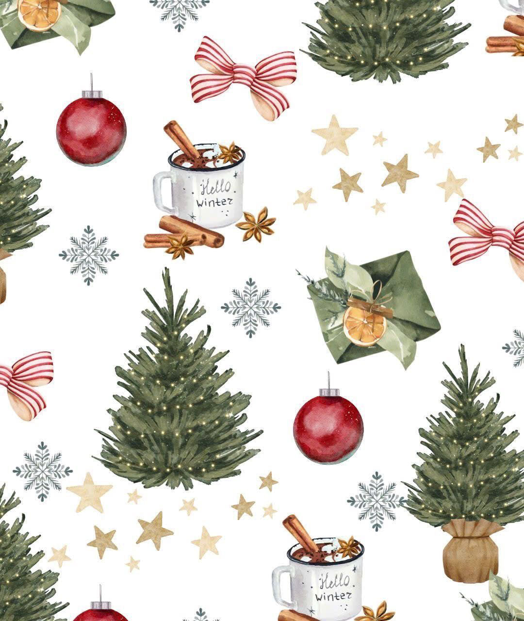 Christmas Holiday Tree Print Short Pajama Set OMFORT