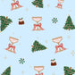 Christmas Tree Cocktail Print Pajama Set OMFORT