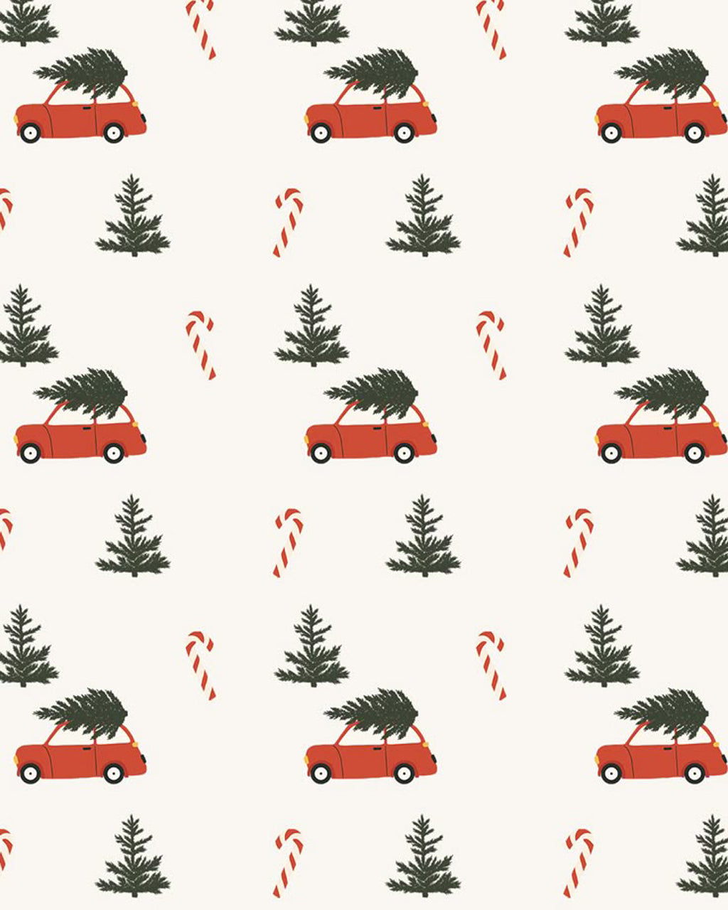 Christmas Tree Car Print Pajamas Set OMFORT