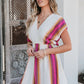 ELAN Natural Striped Kimono Dress OMFORT