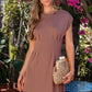 Elevated Mocha Fitted Midi Dress OMFORT