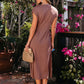 Elevated Mocha Fitted Midi Dress OMFORT