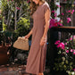 Elevated Mocha Fitted Midi Dress OMFORT