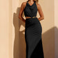 Euphoria Halter Maxi Dress Black OMFORT