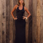 Midnight Whispers Halter Maxi Dress Black OMFORT