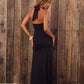 Midnight Whispers Halter Maxi Dress Black OMFORT