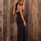Midnight Whispers Halter Maxi Dress Black OMFORT
