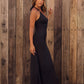 Midnight Whispers Halter Maxi Dress Black OMFORT