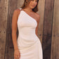 Singing Songbirds One Shoulder Mini Dress White OMFORT