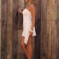 Singing Songbirds One Shoulder Mini Dress White OMFORT