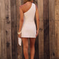 Singing Songbirds One Shoulder Mini Dress White OMFORT
