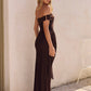 Heart For You One Shoulder Mesh Maxi Dress Brown OMFORT