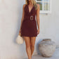 Height Of Glory Halter Mini Dress Brown OMFORT
