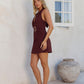 Height Of Glory Halter Mini Dress Brown OMFORT