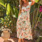 Garden Terrace Print Midi Dress - Cream OMFORT