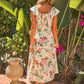 Garden Terrace Print Midi Dress - Cream OMFORT