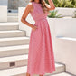 Gingham Open Back Maxi Dress - Red OMFORT
